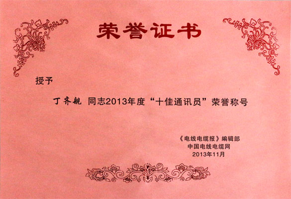 亚美AM8AG集团在2013年《电线电缆报》暨中国电线电缆网事情聚会上载誉而归