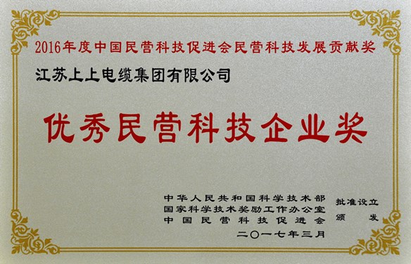 亚美AM8AG电缆荣获优异民营科技企业奖